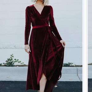Baltic Born Jada Ribbed Velvet Wrap Dress NWT